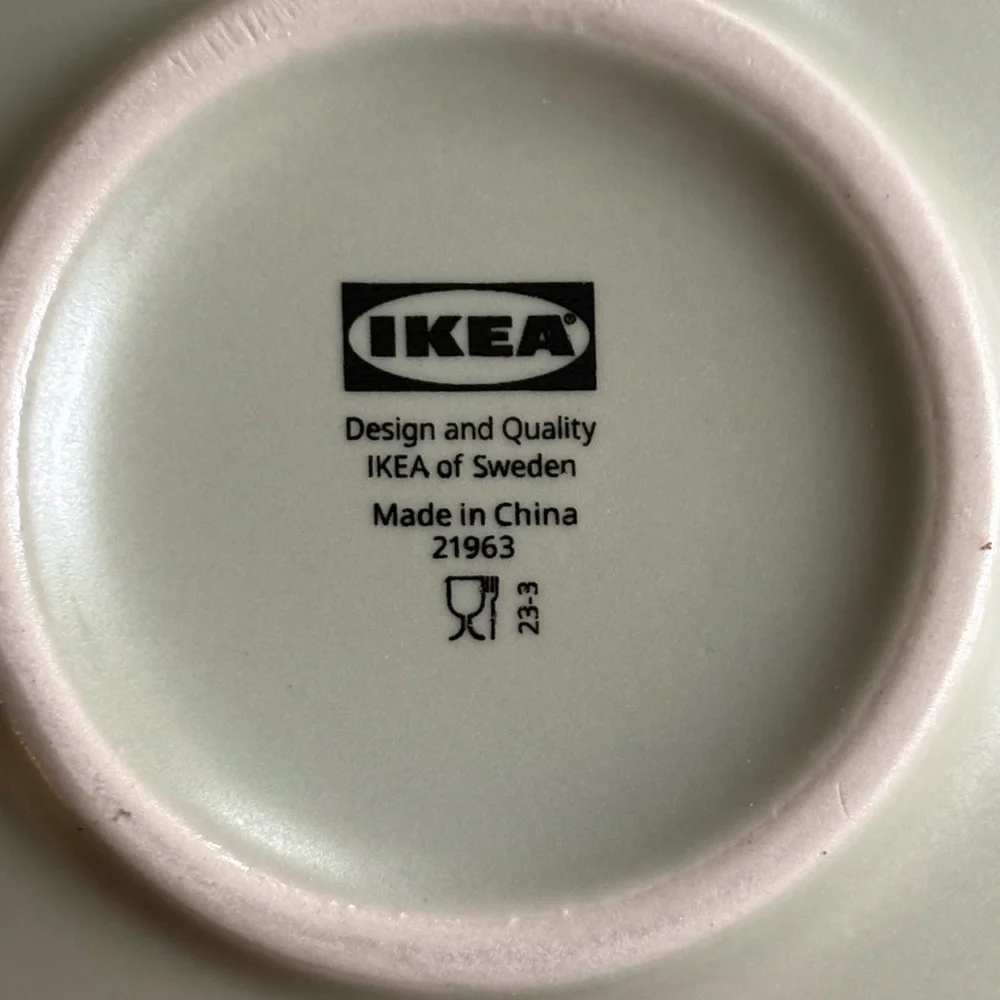 IKEA FÄRGKLAR series of dinnerware cups with saucers Matte Green Set of Two